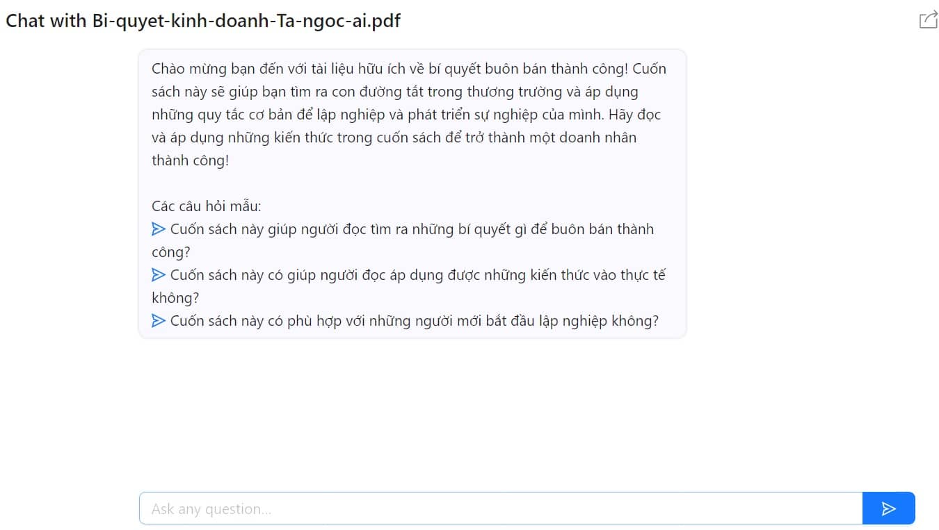 Cách tóm tắt tài liệu bằng AI ChatPDF