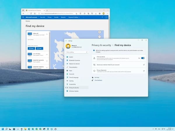 Cách bật tính năng tìm thiết bị khi bị mất trên Windows 11