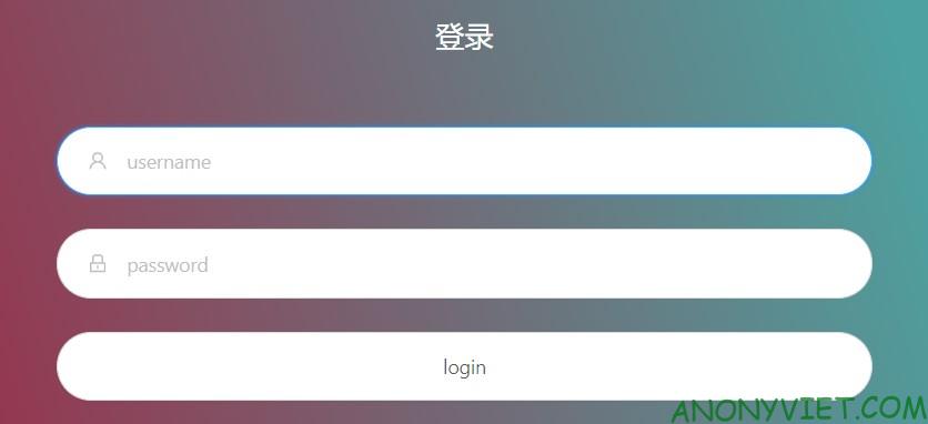 login GUI của X-ui